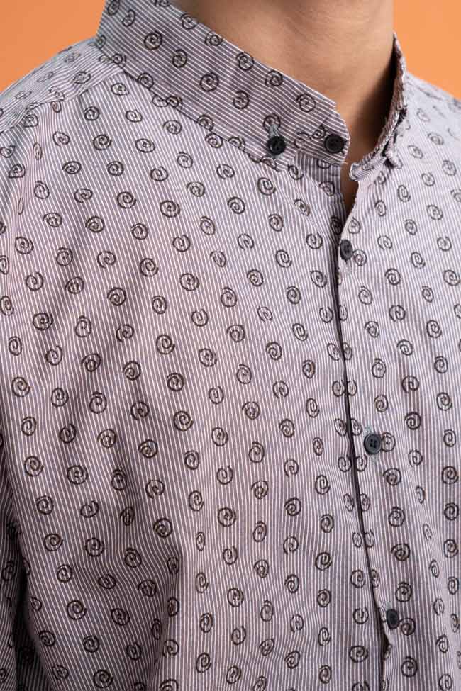 Gravity Men's Printed Button Down Casual Shirt