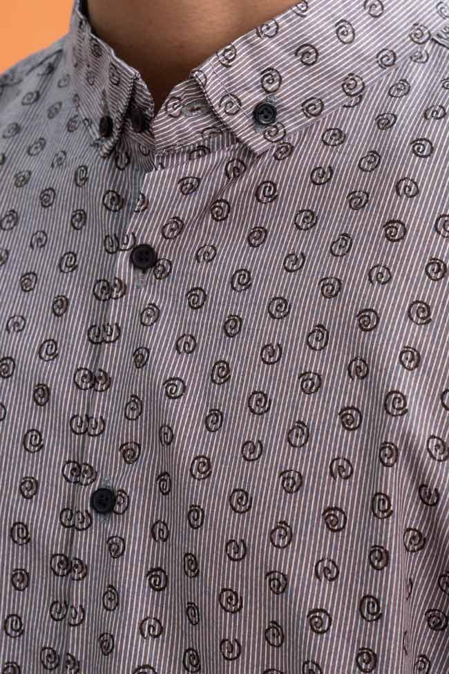 Gravity Men's Printed Button Down Casual Shirt