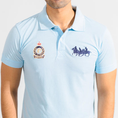 Polo Republica Men's Triple Pony & PRC Embroidered Short Sleeve Polo Shirt Men's Polo Shirt Polo Republica 