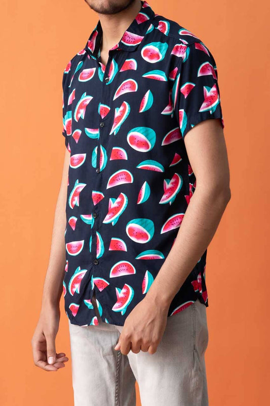 Gravity Men's Short Sleeve Printed Casual Shirt