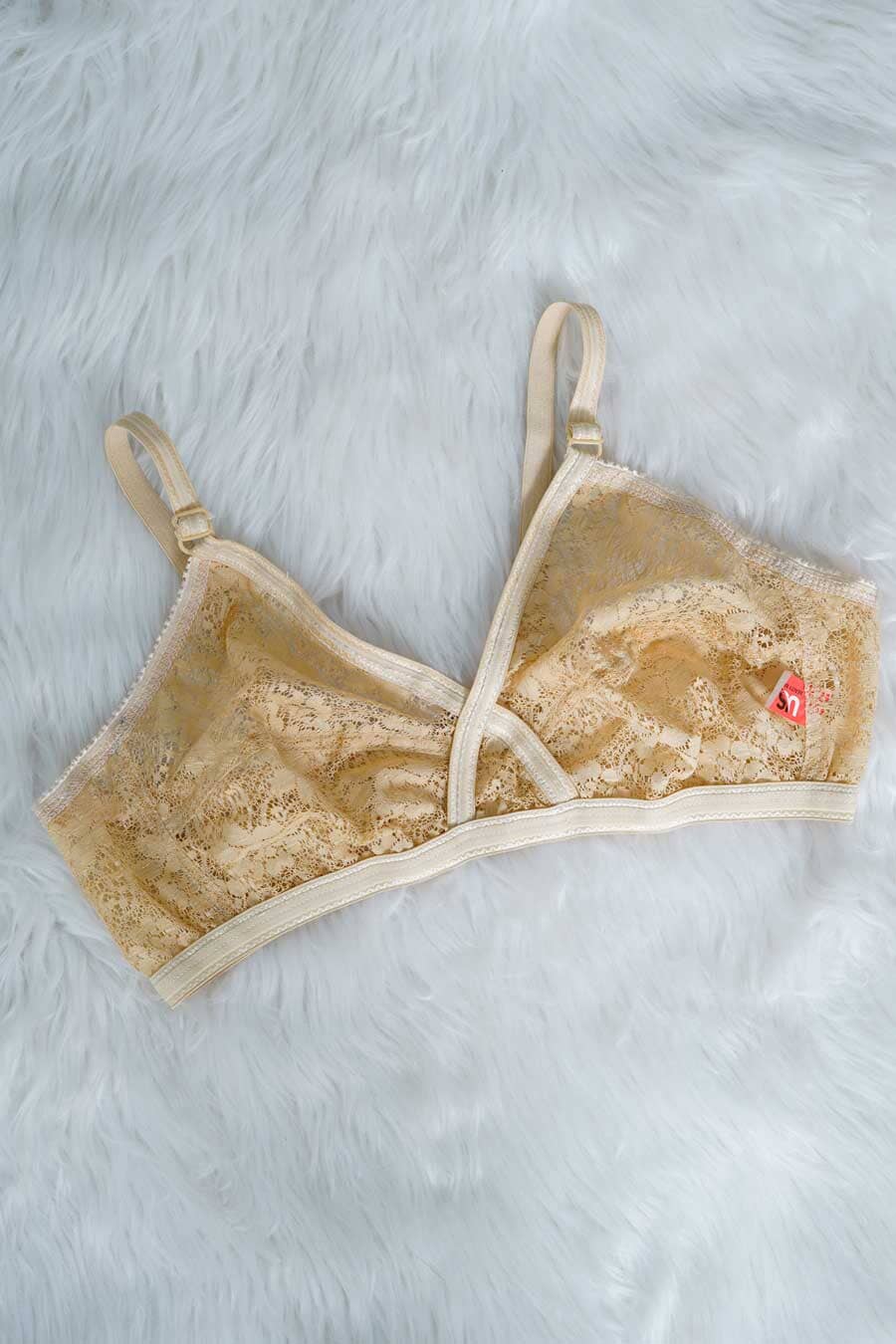 US Women's Floral Net Bra