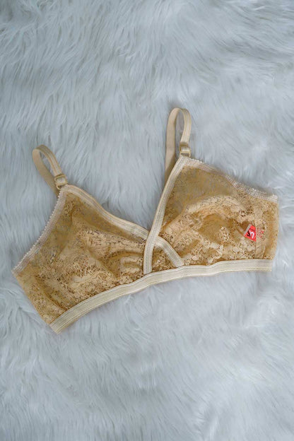 US Women's Floral Net Bra