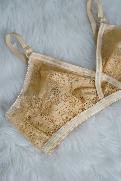 US Women's Floral Net Bra