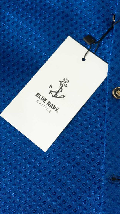 Blue Navy Boy's Textured Waistcoat