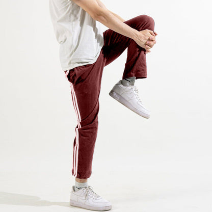 Polo Republica Essentials - Heavy Cotton Jersey Slim-Fit Lounge Pants with Sporty Side Stripes Men's Trousers Polo Republica 