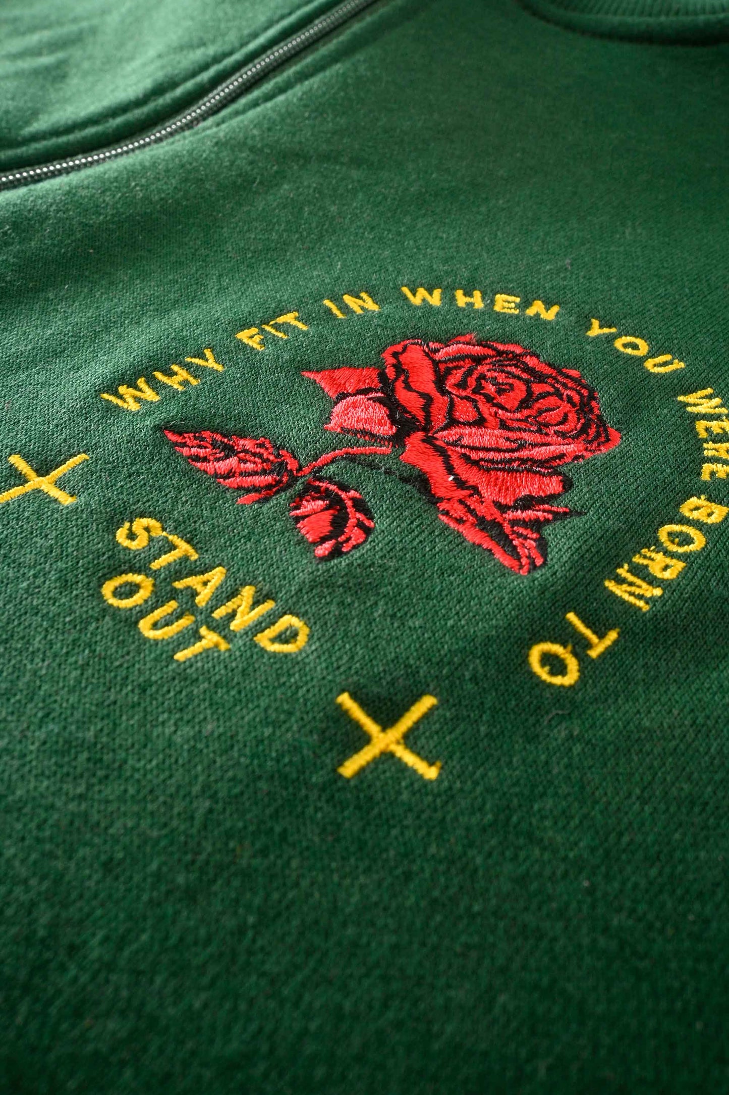 Polo Republica Men's Fit Were Born Embroidered Quarter Zipper Sweat Shirt Men's Sweat Shirt Polo Republica 