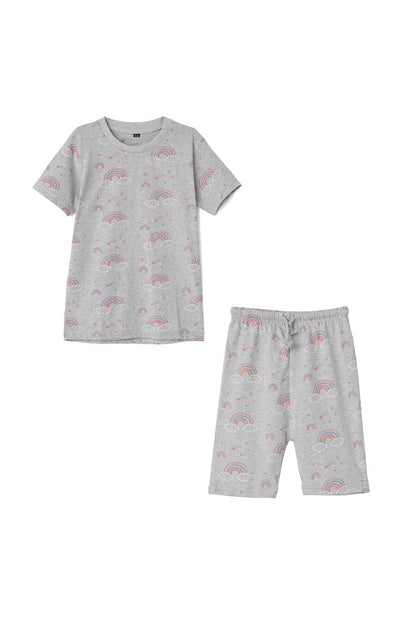 Kid's Rainbow Twin Set - Tee With Shorts