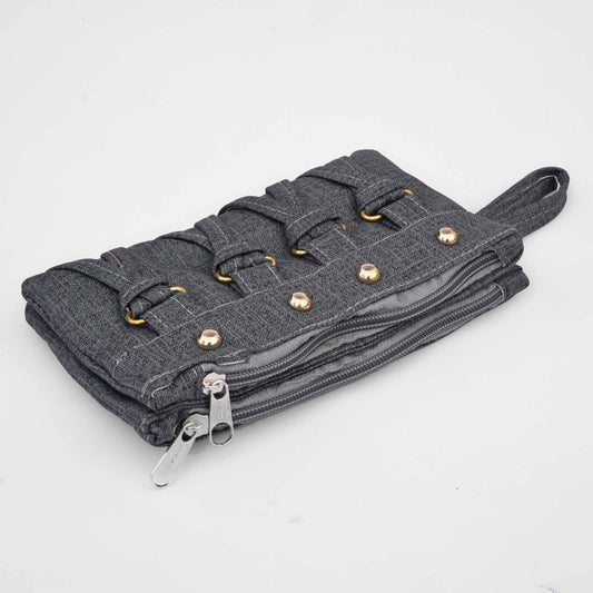Women's Premium Design Double Zipper Pouch/Purse Hand Bag CPUS 