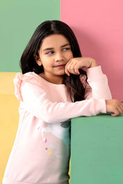 Kiki & Koko Girl's Unicorn Printed Fleece Sweat Shirt