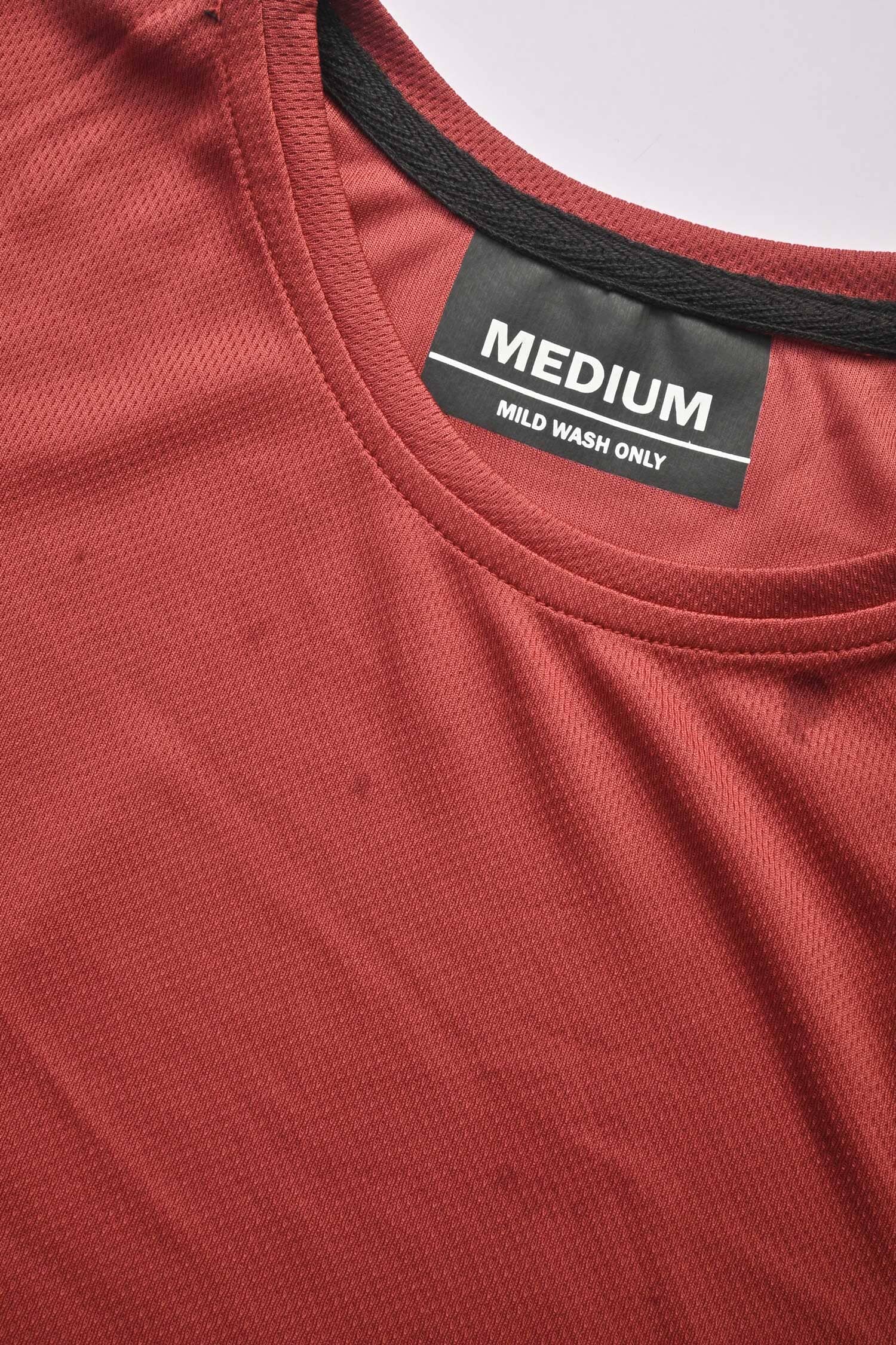 Men's Solid Design Activewear Crew Neck Minor Fault Tee Shirt