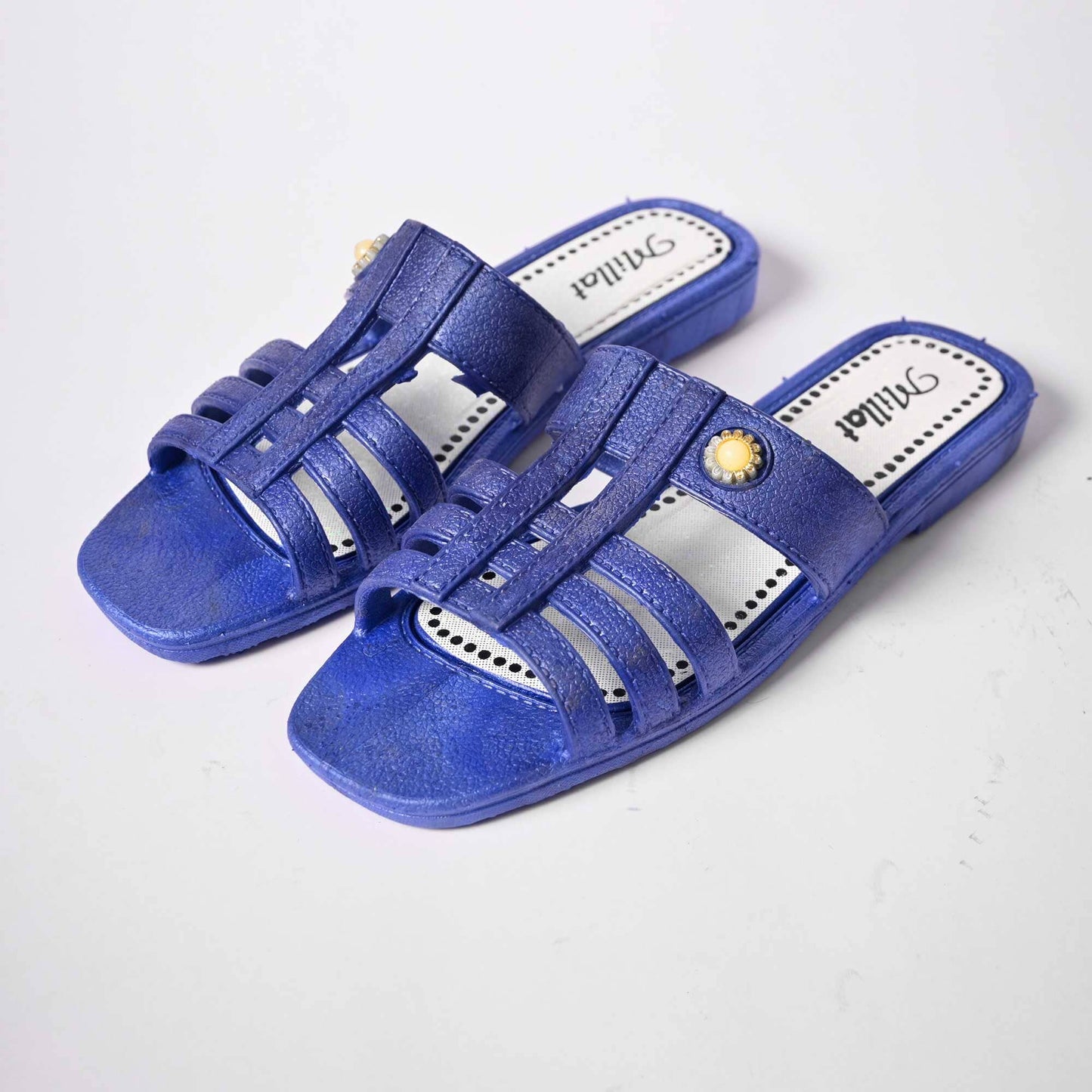 Millat Women's Premium Square Toe Design Chappal Women's Shoes RAM Royal EUR 37 