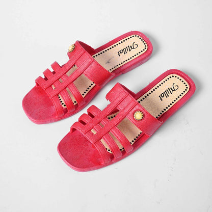 Millat Women's Premium Square Toe Design Chappal Women's Shoes RAM Hot Pink EUR 37 
