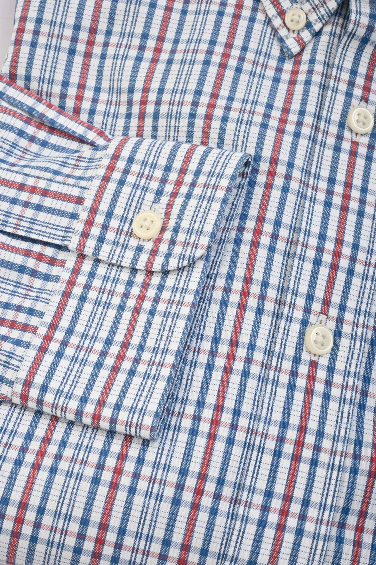 Cut Label Men's Contrast Check Design Formal Shirt