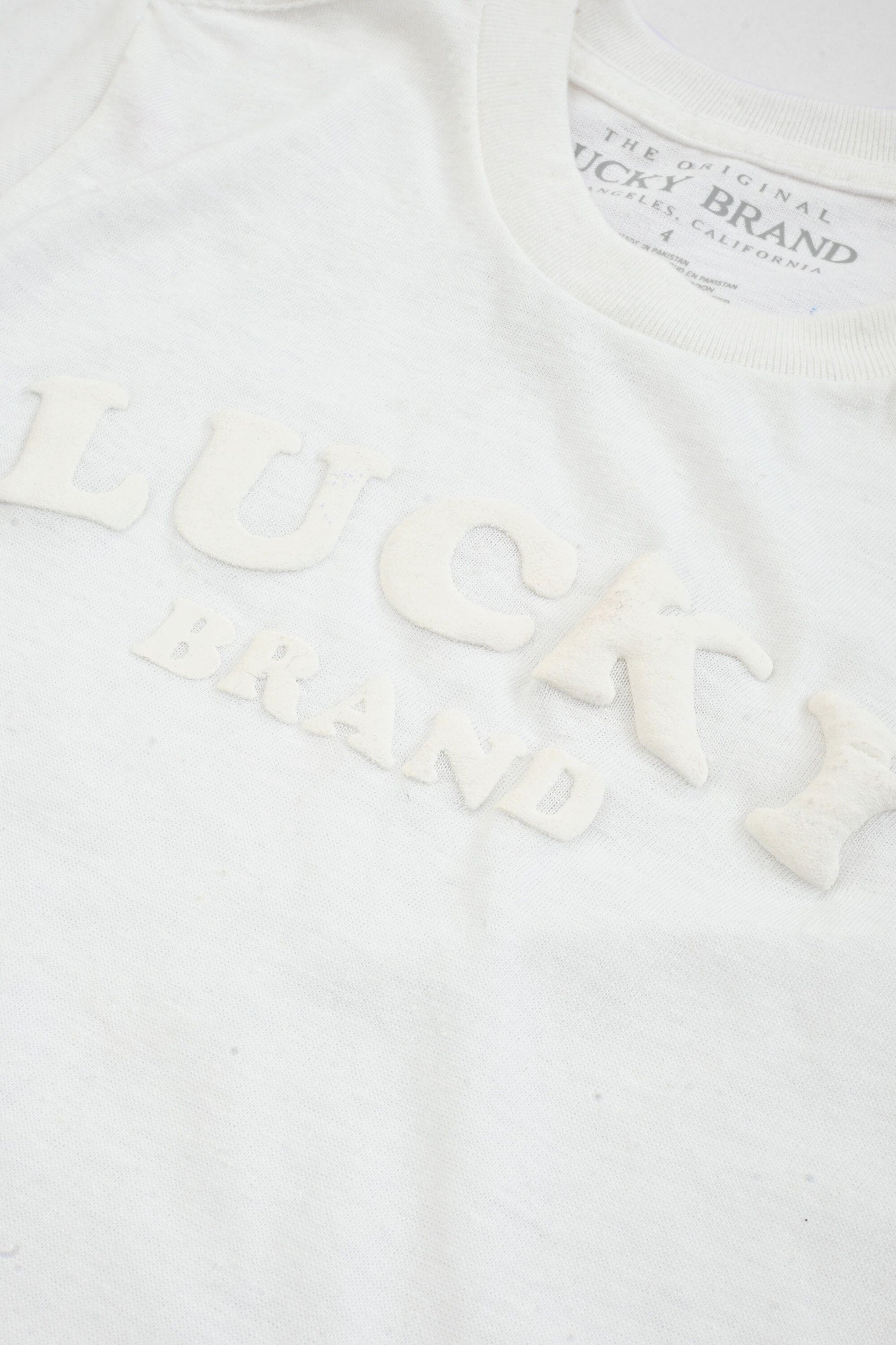 Lucky Brand Girl's Embossed Design Classic Tee Shirt