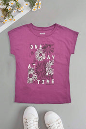 Hudson Girl's One Day At Time Printed Tee Shirt Girl's Tee Shirt HAS Apparel 