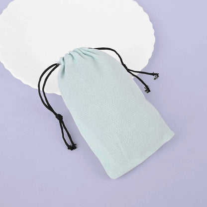 Pack of Five Compact Eco-Friendly Drawstring Pouches. Made-with-waste Gift Bag Polo Republica Turquoise S-(H-3.5 x W-3) 