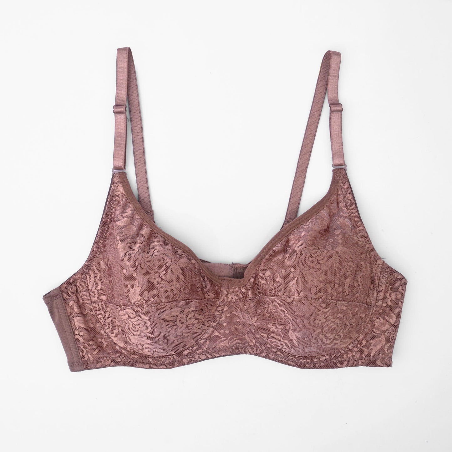 Women's Floral Lace Classic Wired Petite Bra Women's Lingerie SRL Brown 32 