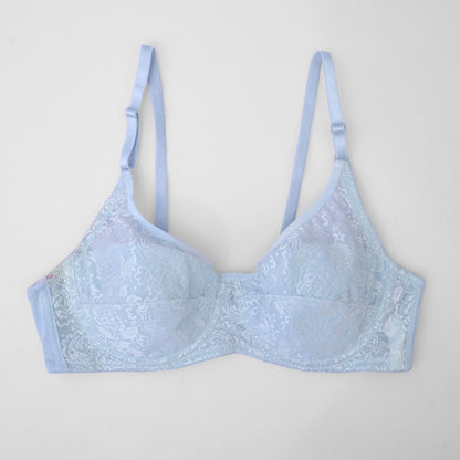 Women's Floral Lace Classic Wired Petite Bra Women's Lingerie SRL Light Turquoise 32 