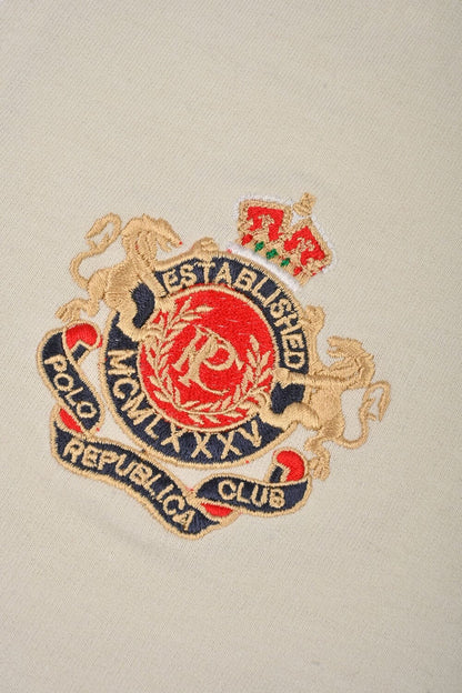 Polo Republica Men's Quarter Zipper Lion Crest Embroidered Terry Sweat Shirt Men's Sweat Shirt Polo Republica 