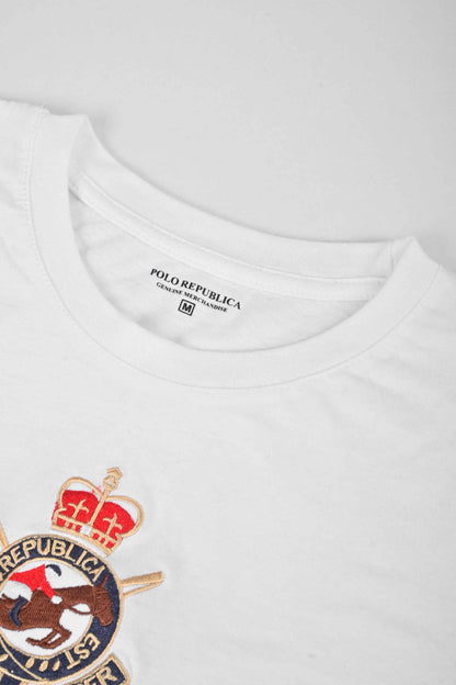 Polo Republica Men's Polo And Crest Embroidered Crew Neck Tee Shirt Men's Tee Shirt Polo Republica 
