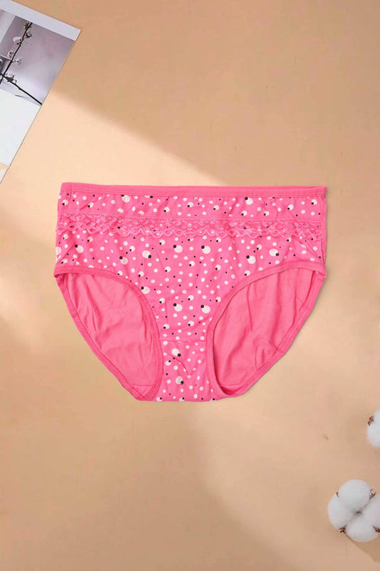 Yinidanya Women's Lace Design Polka Dots Printed Underwear Women's Lingerie RAM 