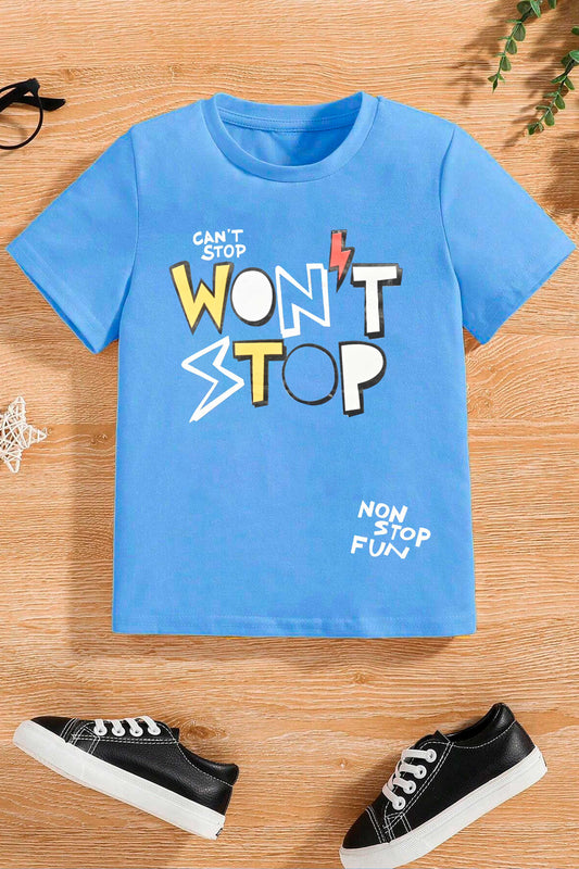 Minoti Kid's Wont Stop Printed Minor Fault Tee Shirt