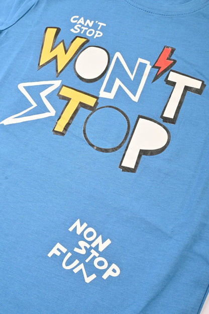 Minoti Kid's Wont Stop Printed Minor Fault Tee Shirt