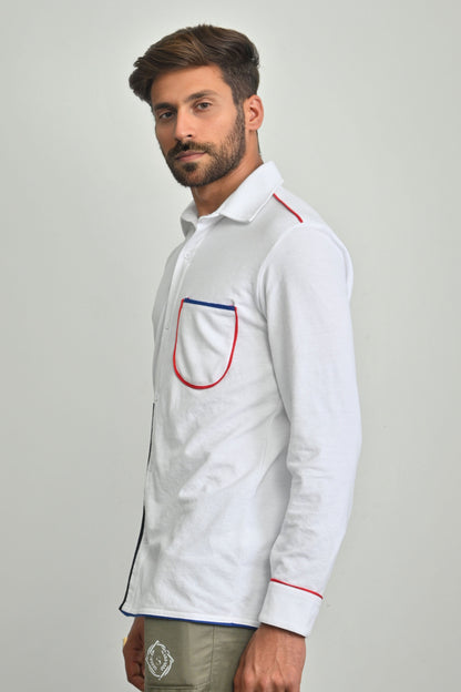 Polo Republica Men's Piping Style Pique Casual Shirt