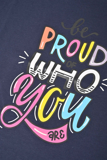 East West Women's Be Proud Of Who You Are Printed Short Sleeve Tee Shirt Women's Tee Shirt East West 