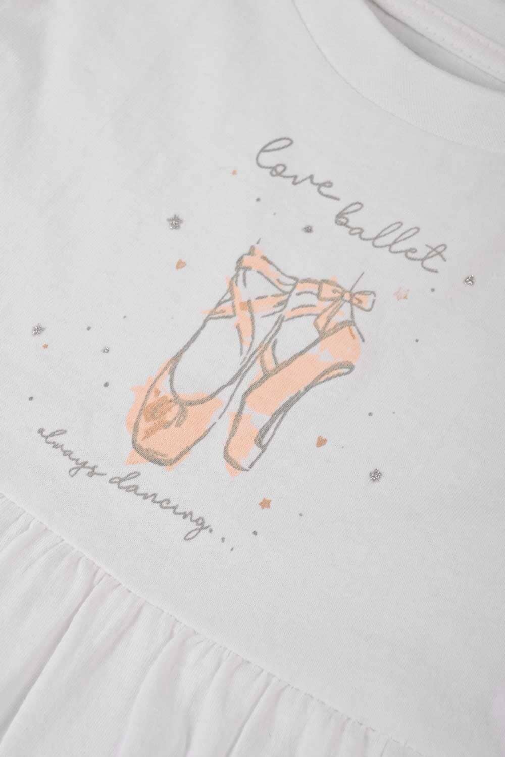 Tessentials Girl's Always Dancing Printed Long Sleeves Frock Style Shirt Girl's Tee Shirt HAS Apparel 