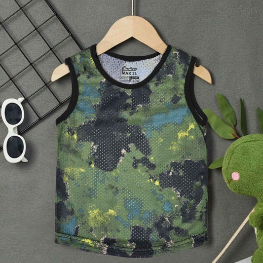 Junior Max 21 Digital Print Mesh Sleeveless Tank Boy's Tee Shirt SZK Camo Print 3-4 Years 