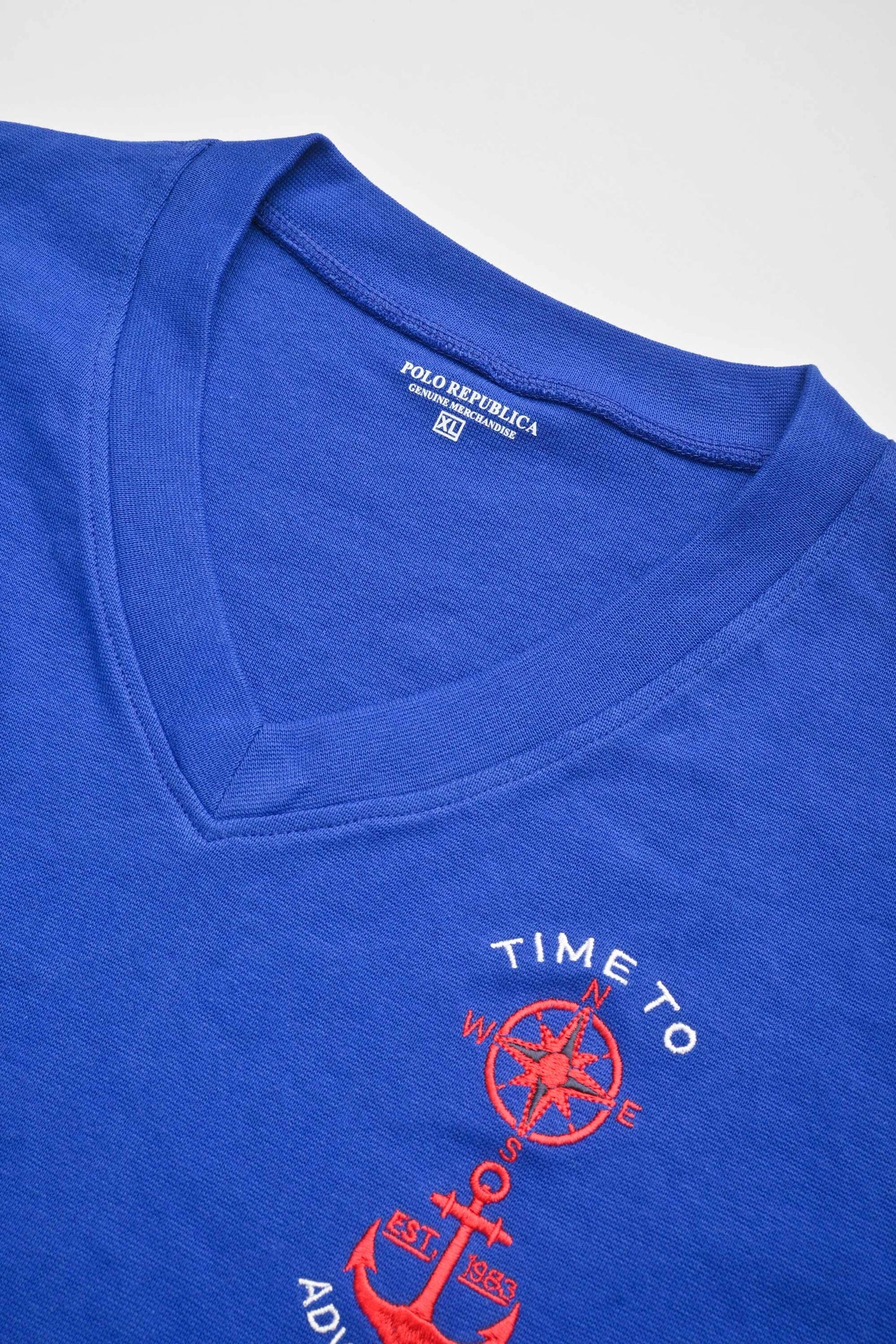 Polo Republica Men's Time To Adventure Embroidered V-Neck Sweat Shirt Men's Sweat Shirt Polo Republica 