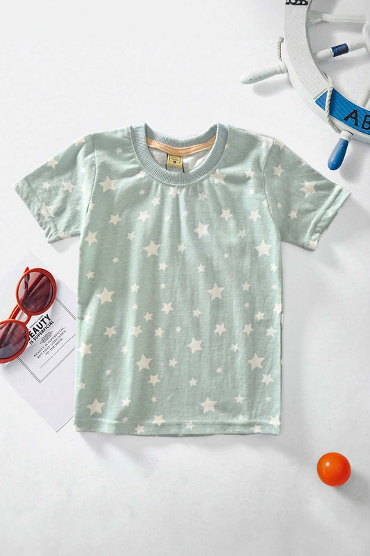 Junior Republic Kid's Star Printed Design Tee Shirt