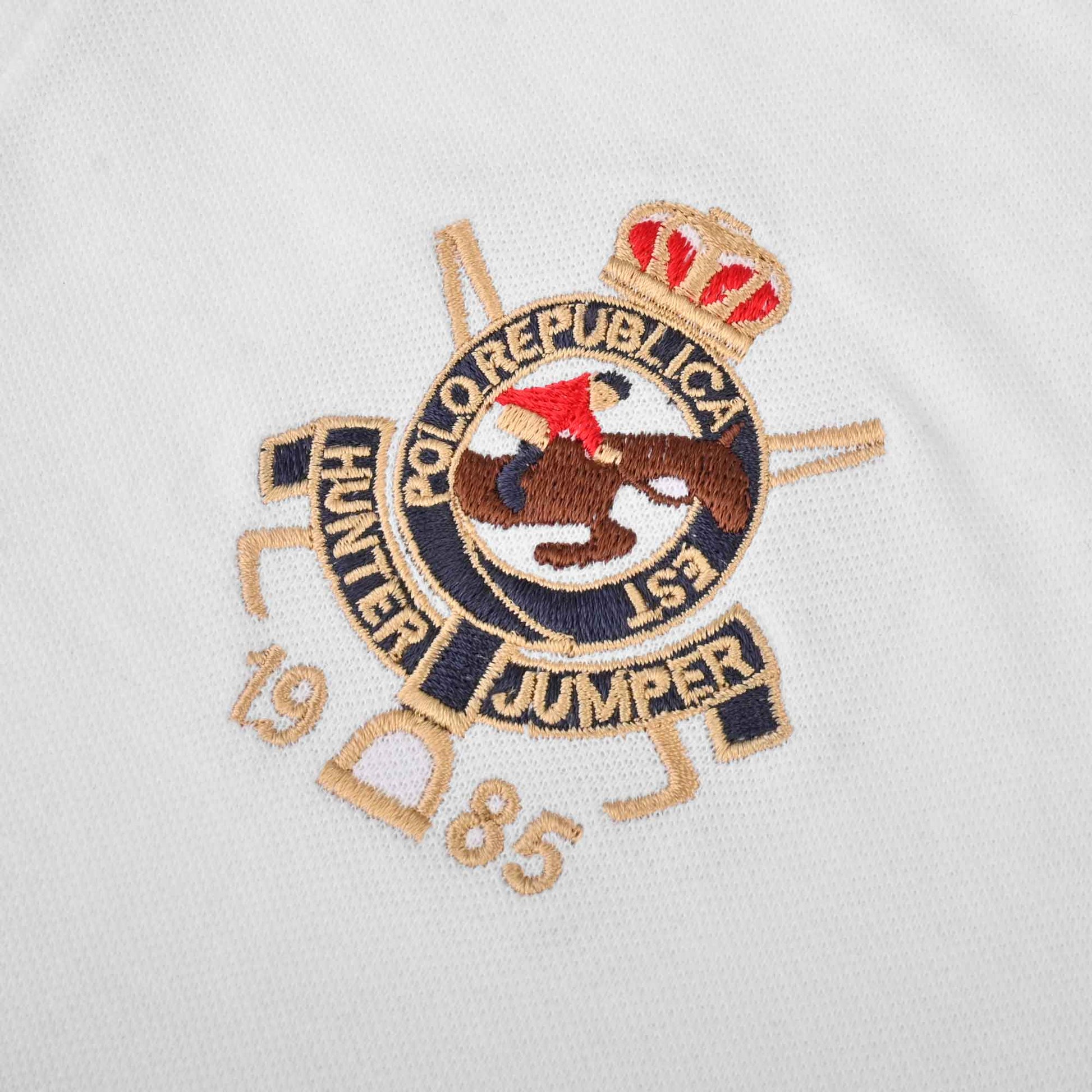 Polo Republica Men's Hunter Jumper & Crest 5 Embroidered Short Sleeve Polo Shirt Men's Polo Shirt Polo Republica 