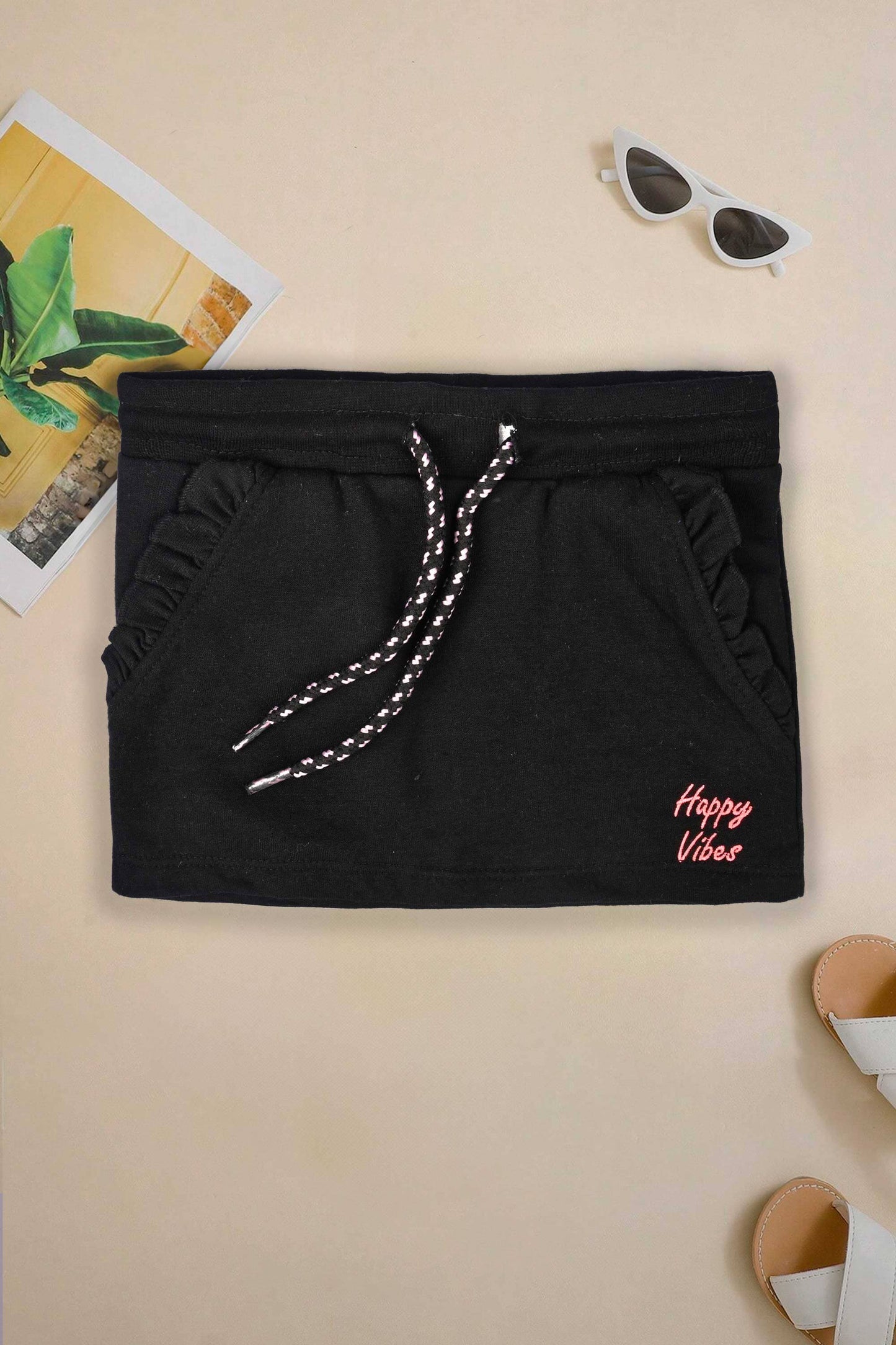 Kid's Happy Vibes Embroidered Shorts Kid's Shorts SNR 