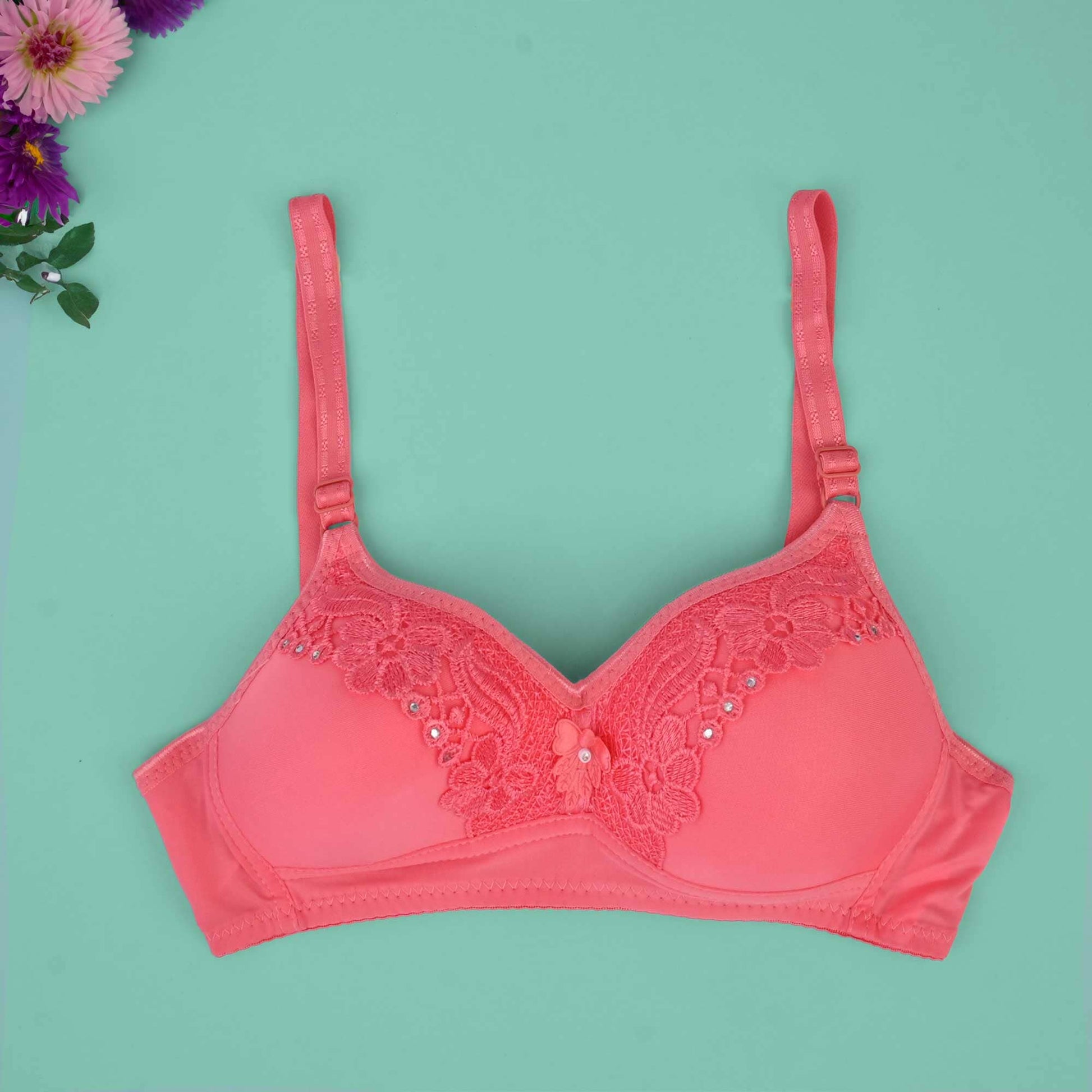 Vancouver Women's Floral Lace Design Padded Bra