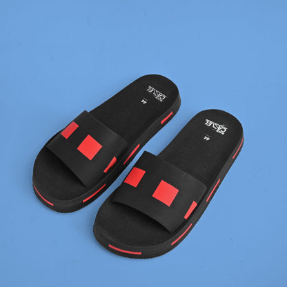 Black Camel Men's Dots Design Soft Slides Men's Shoes Hamza Traders Black & Red EUR 39 
