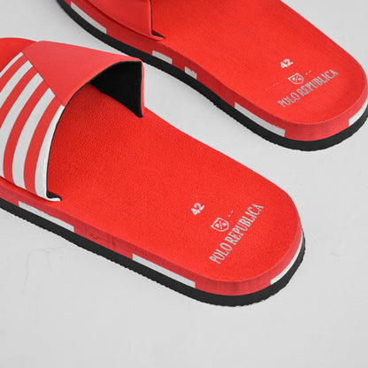 Polo Republica Men's Striped Design Soft Slides Men's Shoes Hamza Traders 