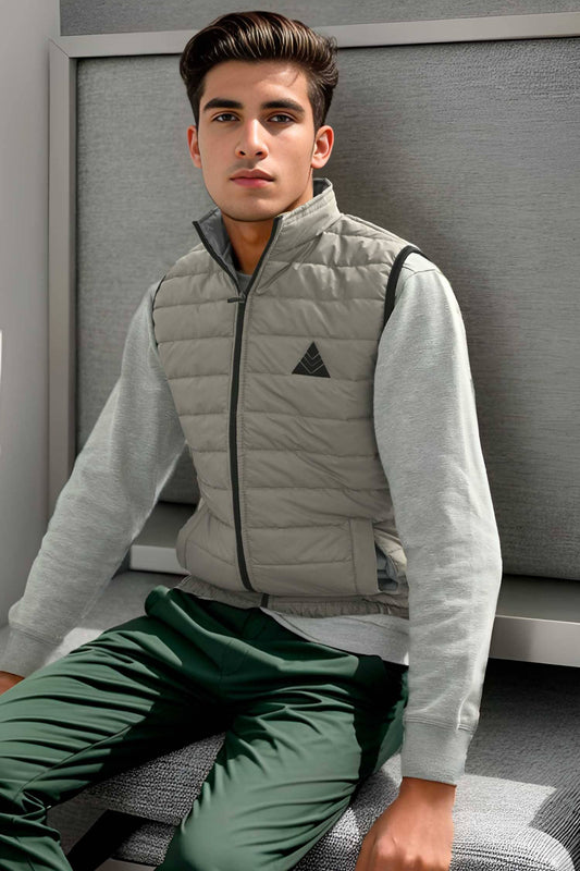 Burnt Soul Men's Triangle Embroidered Body Warmer Puffer Gilet Men's Gilet IBT 