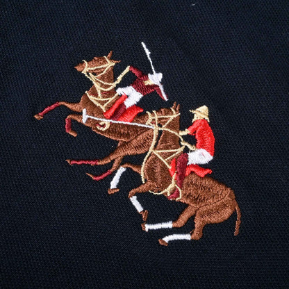 Polo Republica Men's Two Horse Rider & PR Crown Embroidered Short Sleeve Polo Shirt Men's Polo Shirt Polo Republica 