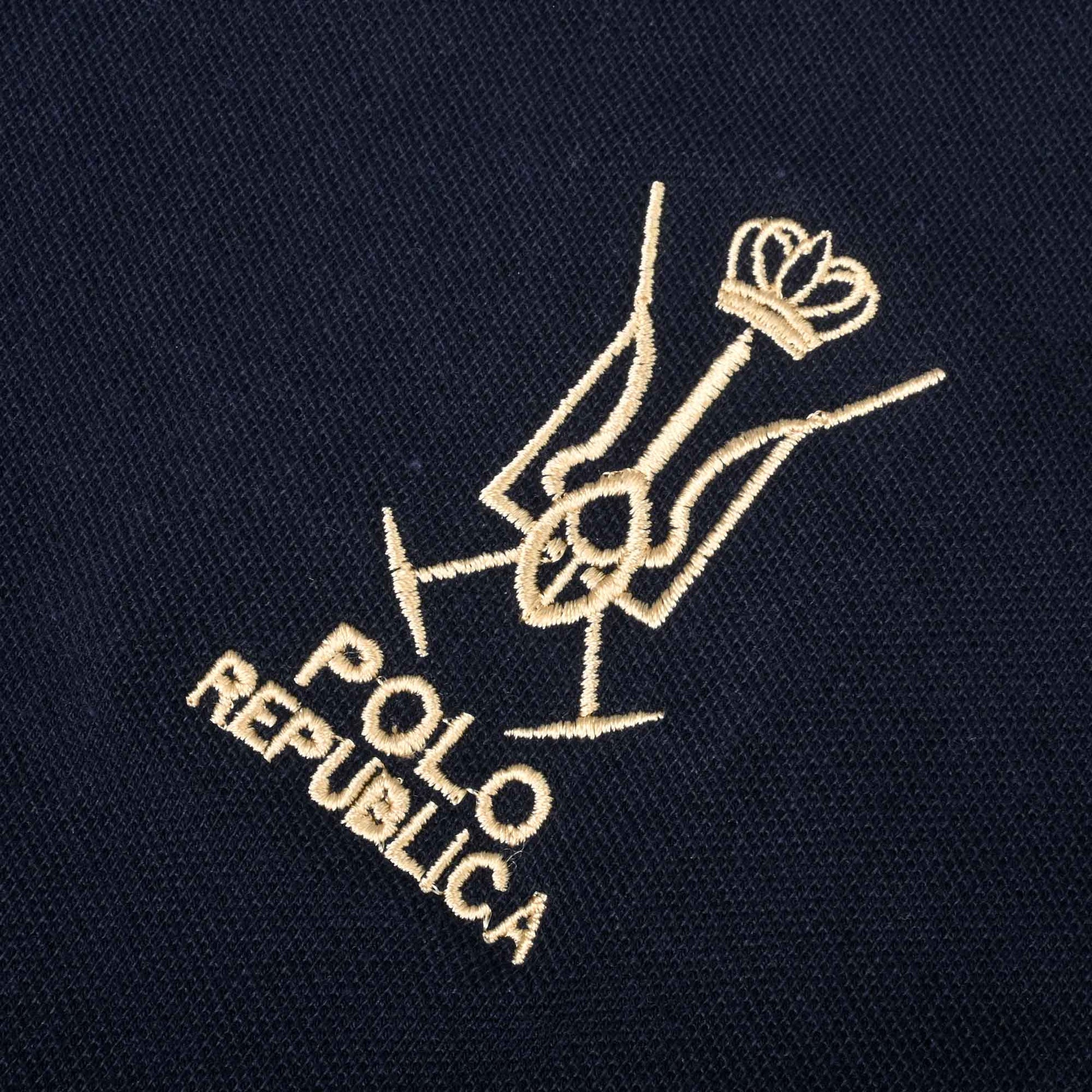 Polo Republica Men's Two Horse Rider & PR Crown Embroidered Short Sleeve Polo Shirt Men's Polo Shirt Polo Republica 
