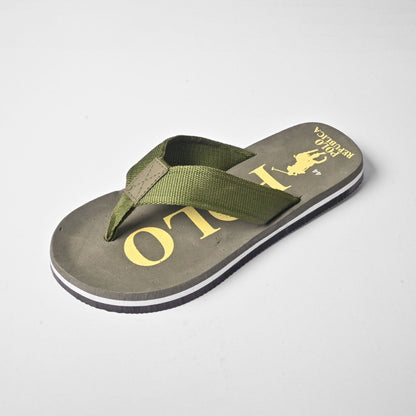Polo Republica Men's Polo Pony Ultra-Light Soft Flip Flops Slippers Men's Shoes SNAN Traders Olive & Yellow EUR 40 