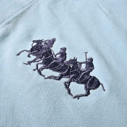 Polo Republica Men's Triple Pony & PRC Embroidered Short Sleeve Polo Shirt Men's Polo Shirt Polo Republica 