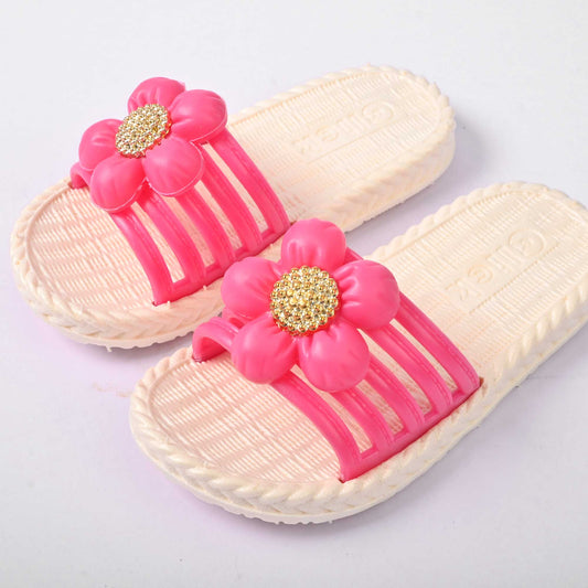 Click Kid's Strappy Flower Design Slippers Girl's Shoes RAM Magenta EUR 26 