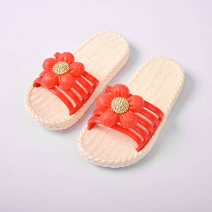 Click Kid's Strappy Flower Design Slippers Girl's Shoes RAM Red EUR 26 