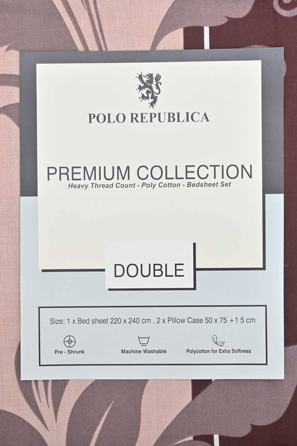 Polo Republica Pakkert Premium Collection 3 Piece Double Bed Sheet Bed Sheet Fiza 