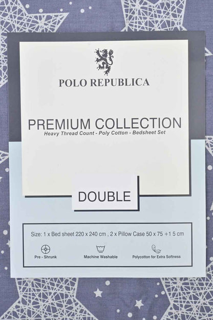 Polo Republica Bristol Premium Collection 3 Piece Double Bed Sheet Bed Sheet Fiza 