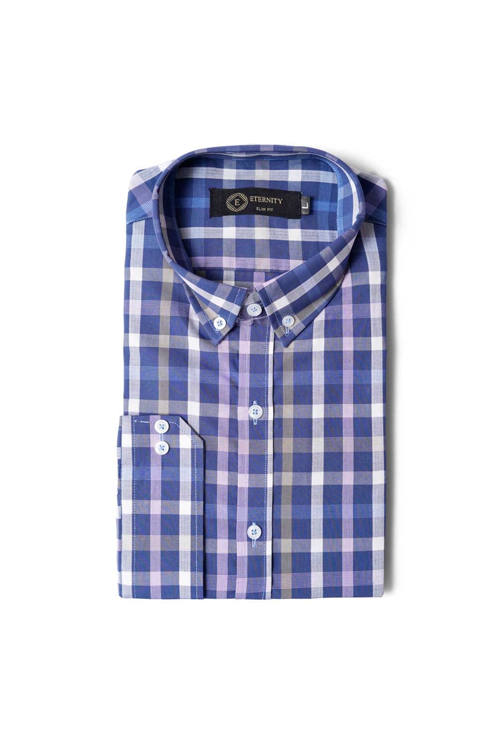 Eternity Men's Slim Fit Checkered Casual Shirt
