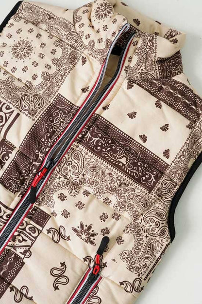 Boy's Printed Premium Puffer Gilet