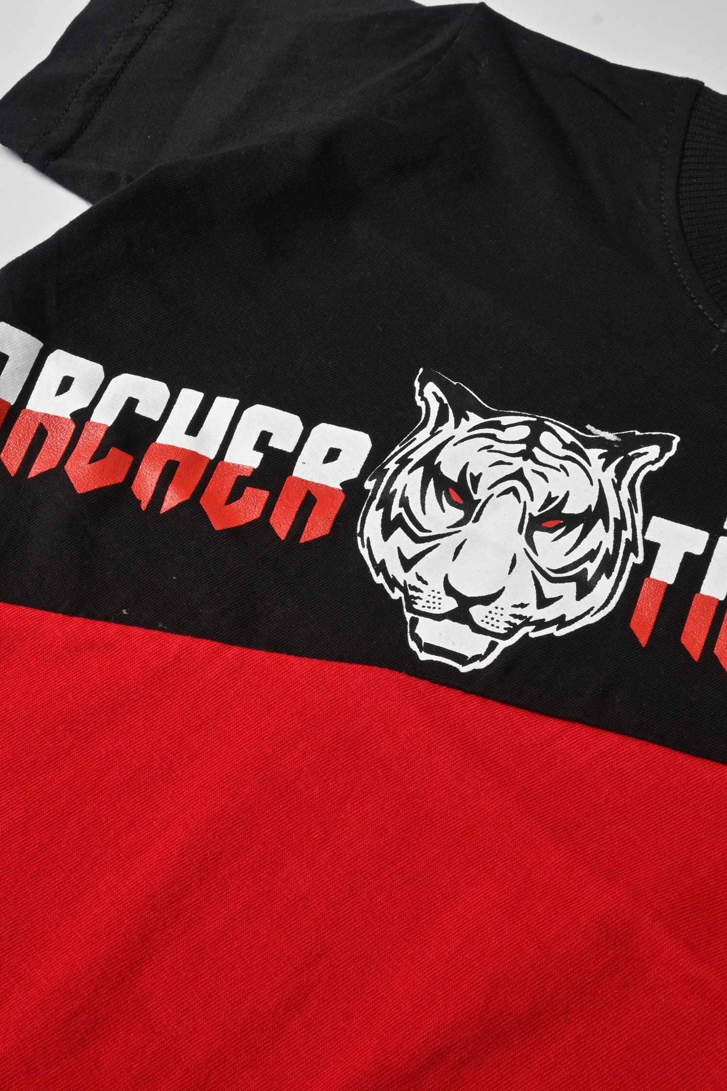 Cutie Kid's Archer Tiger Printed Panel Design Tee Shirt Boy's Tee Shirt ZBC 